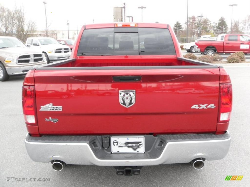 2010 Ram 1500 Big Horn Crew Cab 4x4 - Inferno Red Crystal Pearl / Dark Slate/Medium Graystone photo #3