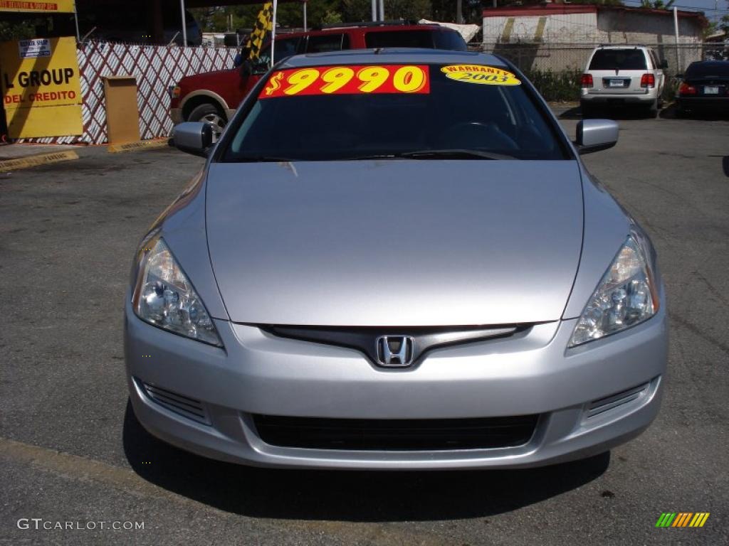 2003 Accord EX V6 Coupe - Satin Silver Metallic / Black photo #2