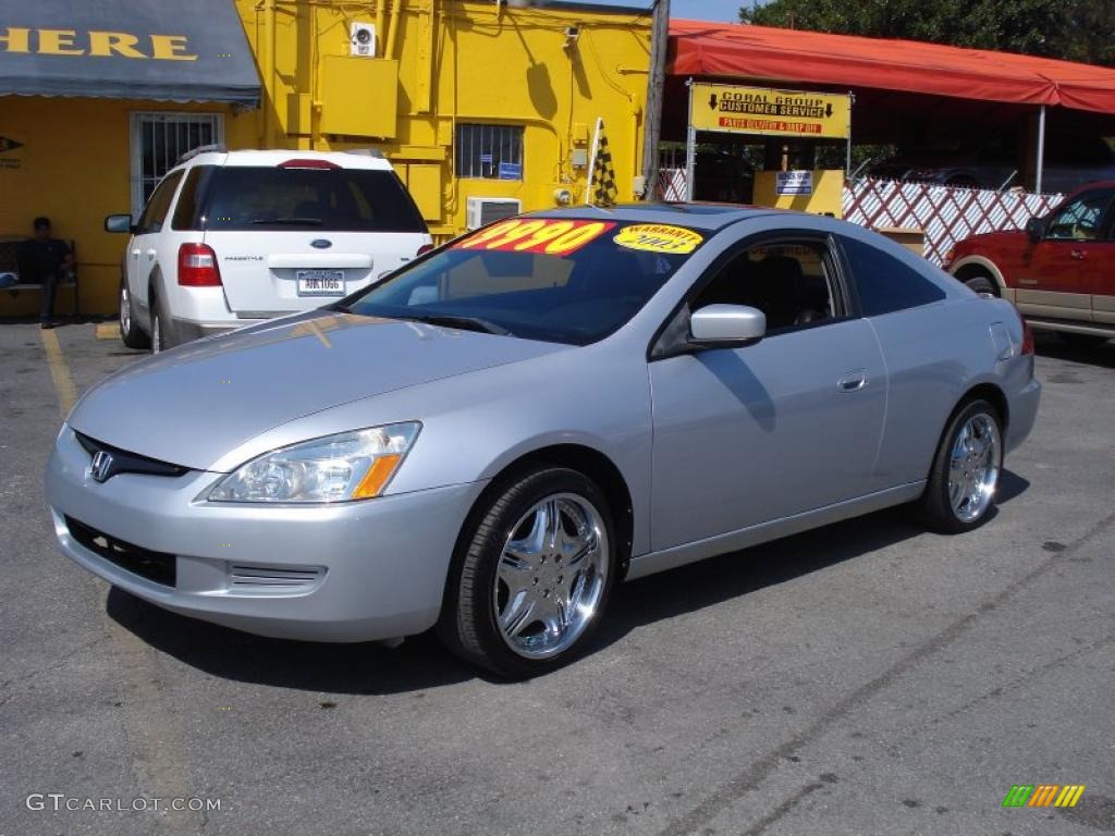 2003 Accord EX V6 Coupe - Satin Silver Metallic / Black photo #3