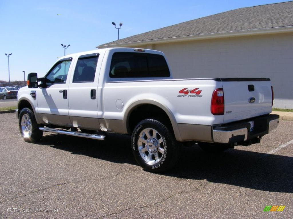 2008 F250 Super Duty Lariat Crew Cab 4x4 - Oxford White / Camel photo #7