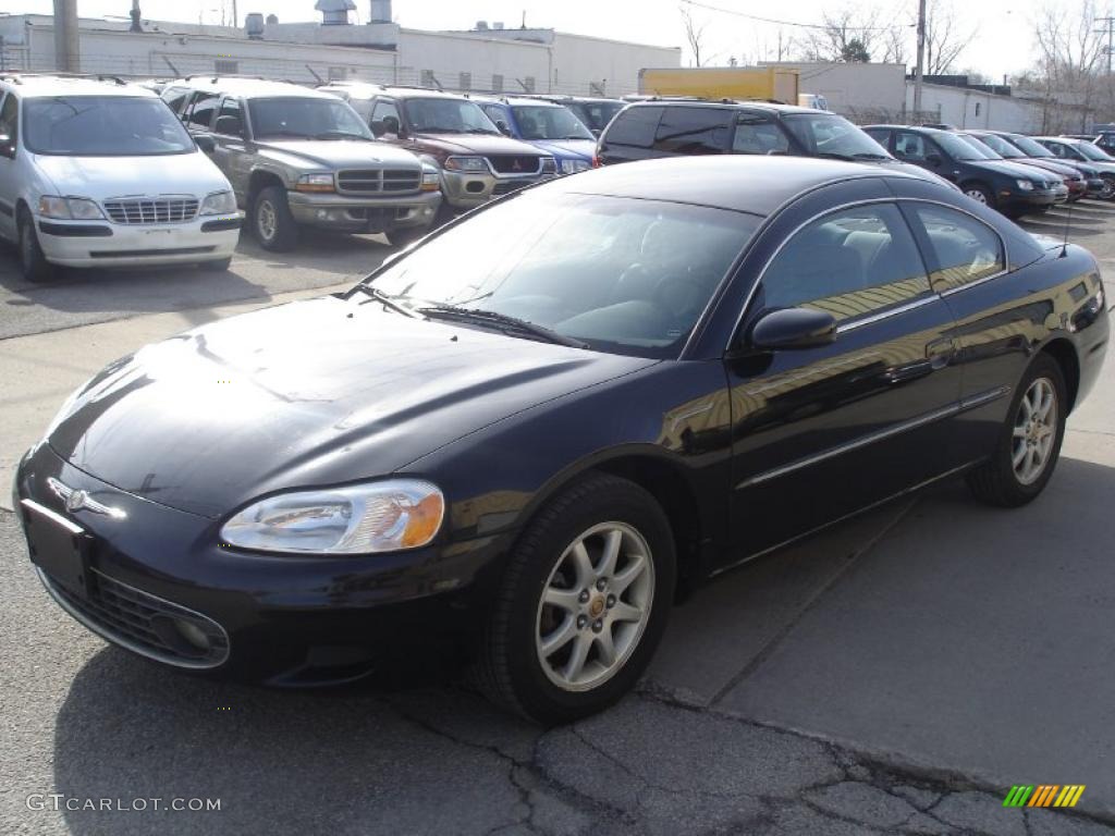 2002 Sebring LX Coupe - Black / Black/Beige photo #1