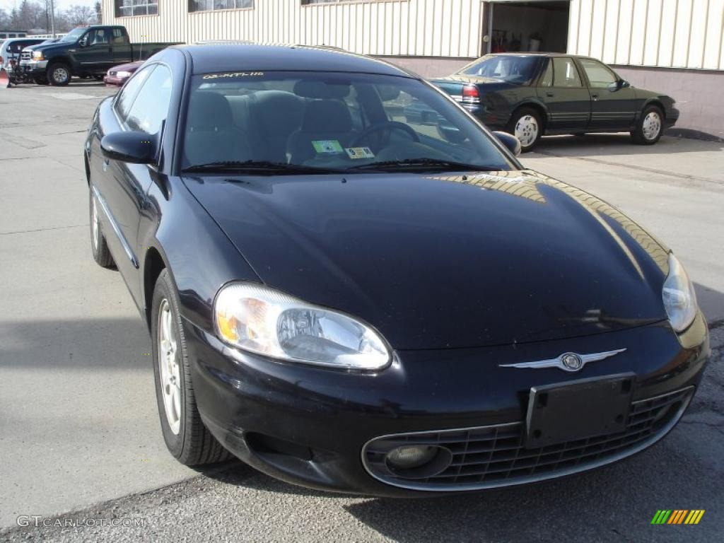 2002 Sebring LX Coupe - Black / Black/Beige photo #2