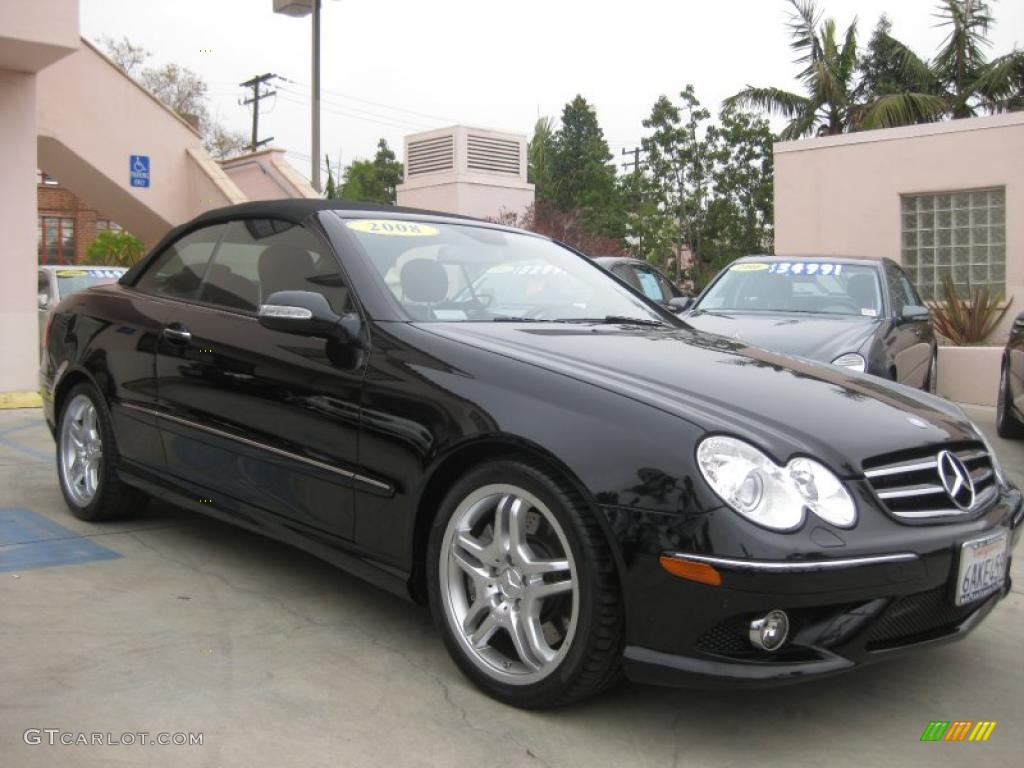 2008 CLK 550 Cabriolet - Black / Black photo #1