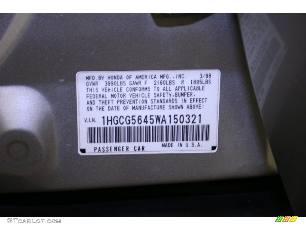 1998 Accord LX Sedan - Regent Silver Pearl / Quartz photo #49