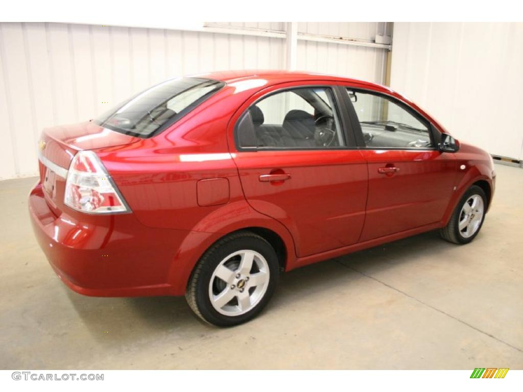 2007 Aveo LT Sedan - Sport Red / Charcoal Black photo #5