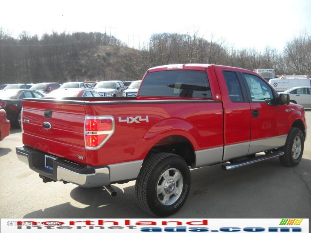 2010 F150 XLT SuperCab 4x4 - Vermillion Red / Medium Stone photo #6