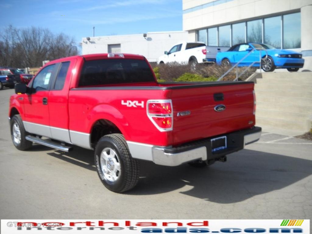 2010 F150 XLT SuperCab 4x4 - Vermillion Red / Medium Stone photo #8