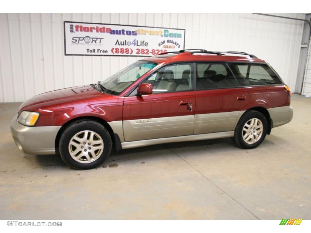 2003 Outback Limited Wagon - Regatta Red Pearl / Beige photo #8