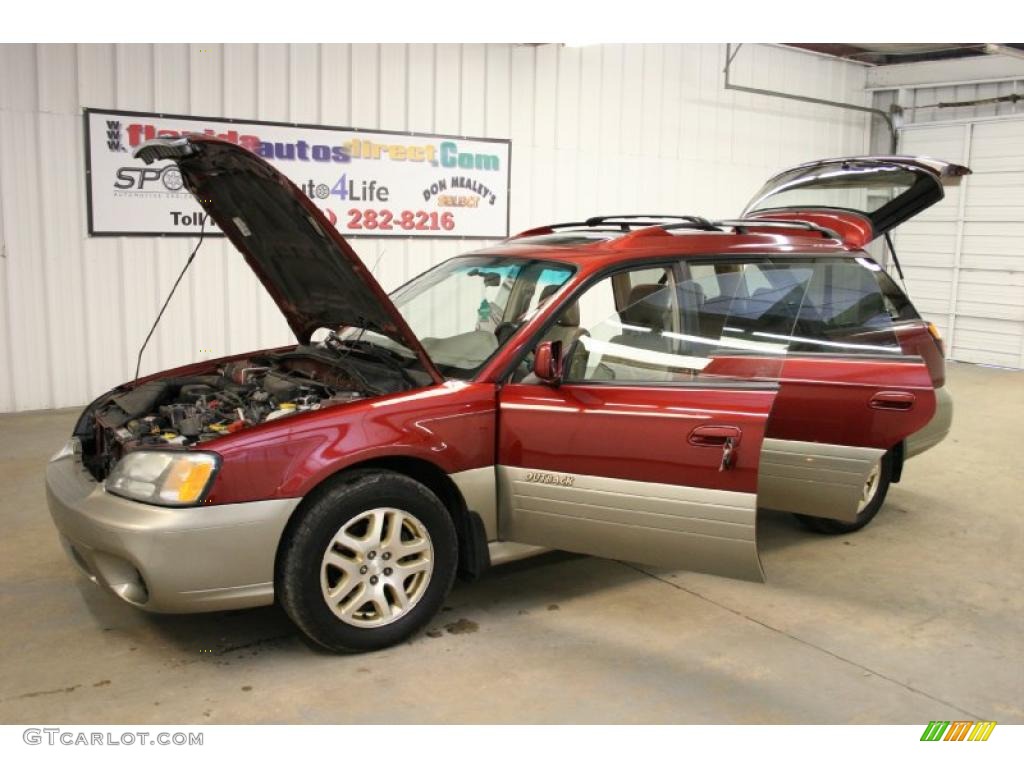 2003 Outback Limited Wagon - Regatta Red Pearl / Beige photo #52