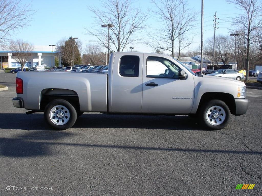 2008 Silverado 1500 Work Truck Extended Cab - Silver Birch Metallic / Dark Titanium photo #7