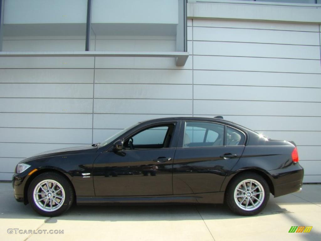 2010 3 Series 328i xDrive Sedan - Black Sapphire Metallic / Oyster/Black Dakota Leather photo #3