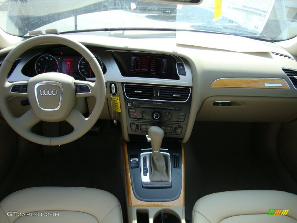 2010 Audi A4 2.0T quattro Sedan Beige Dashboard Photo #27387431