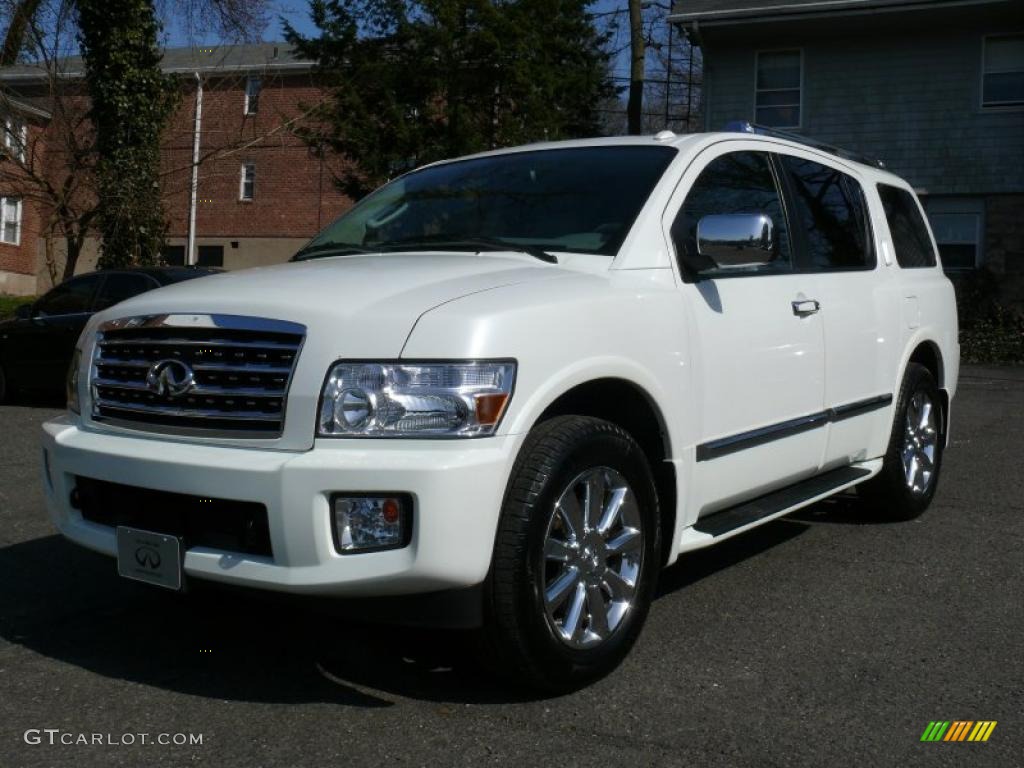 2009 QX 56 4WD - Tuscan White Pearl / Stone photo #1