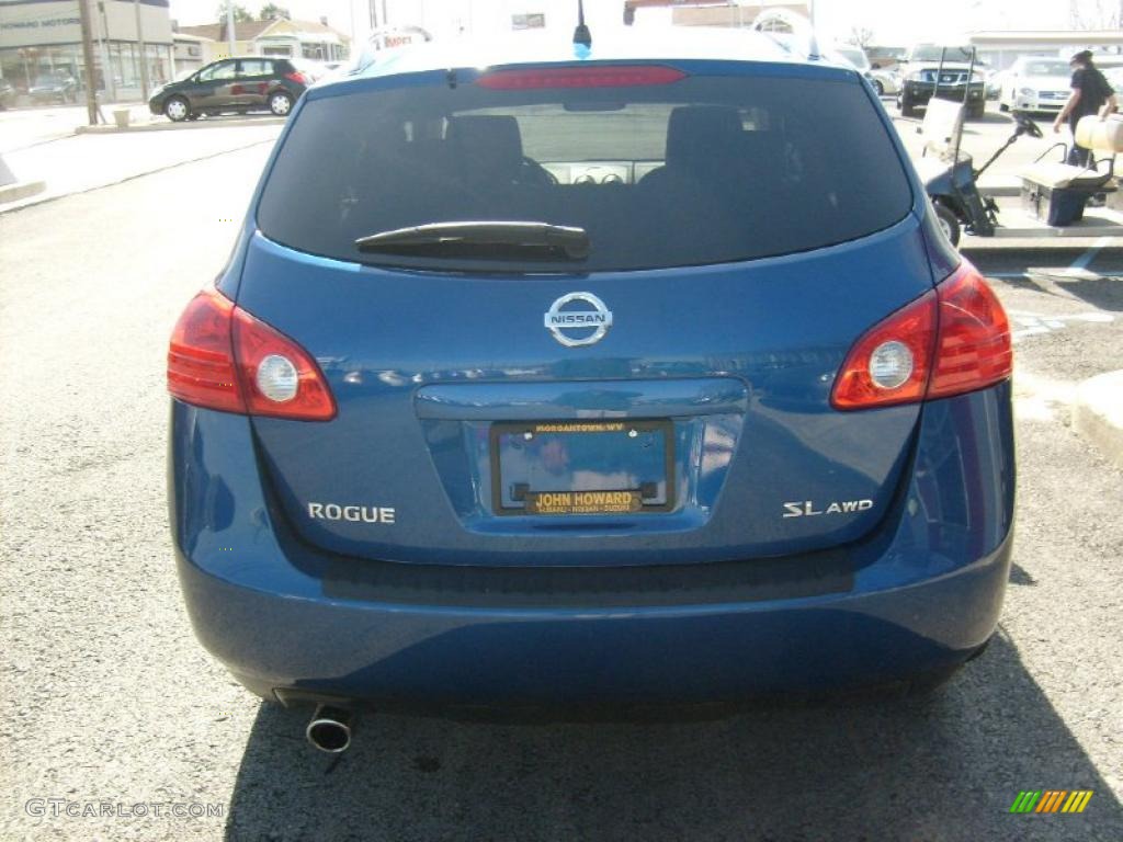 2009 Rogue SL AWD - Indigo Blue / Gray photo #4