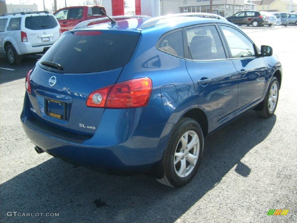 2009 Rogue SL AWD - Indigo Blue / Gray photo #5