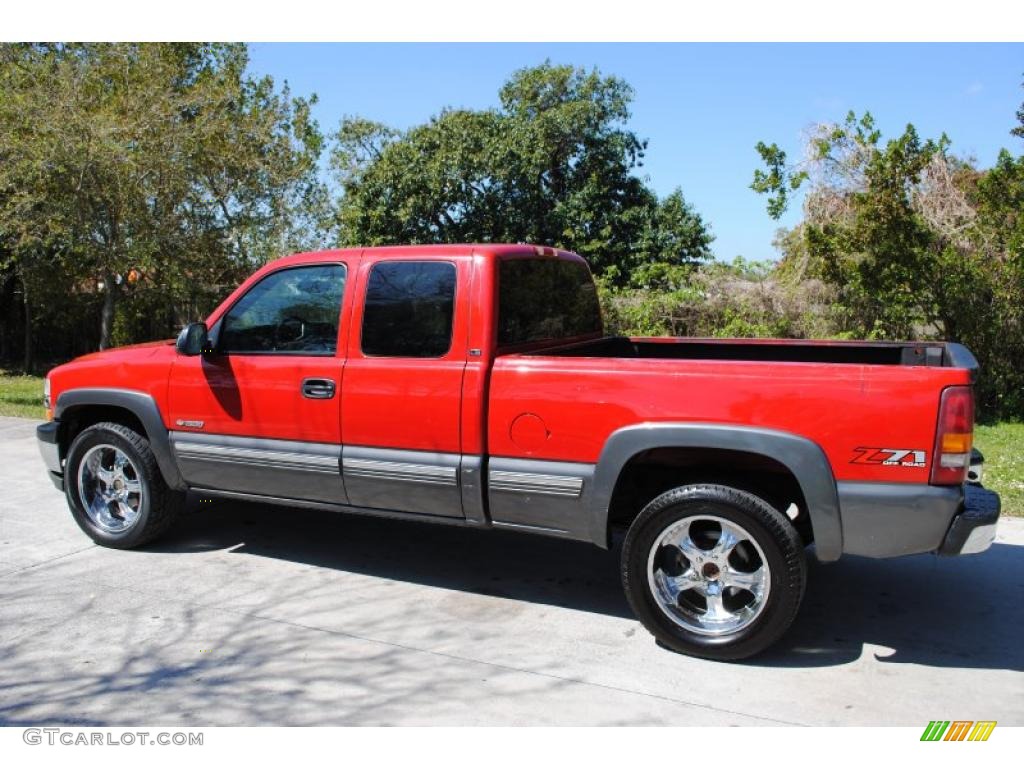 2000 Silverado 1500 LS Extended Cab 4x4 - Victory Red / Medium Gray photo #3