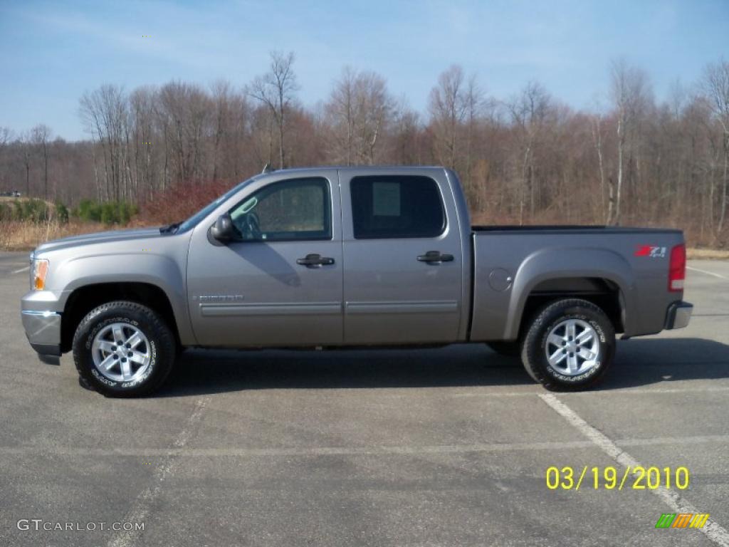 2009 Sierra 1500 SLE Z71 Crew Cab 4x4 - Steel Gray Metallic / Ebony photo #3