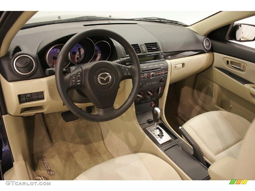 2009 MAZDA3 i Touring Sedan - Stormy Blue Mica / Beige photo #10