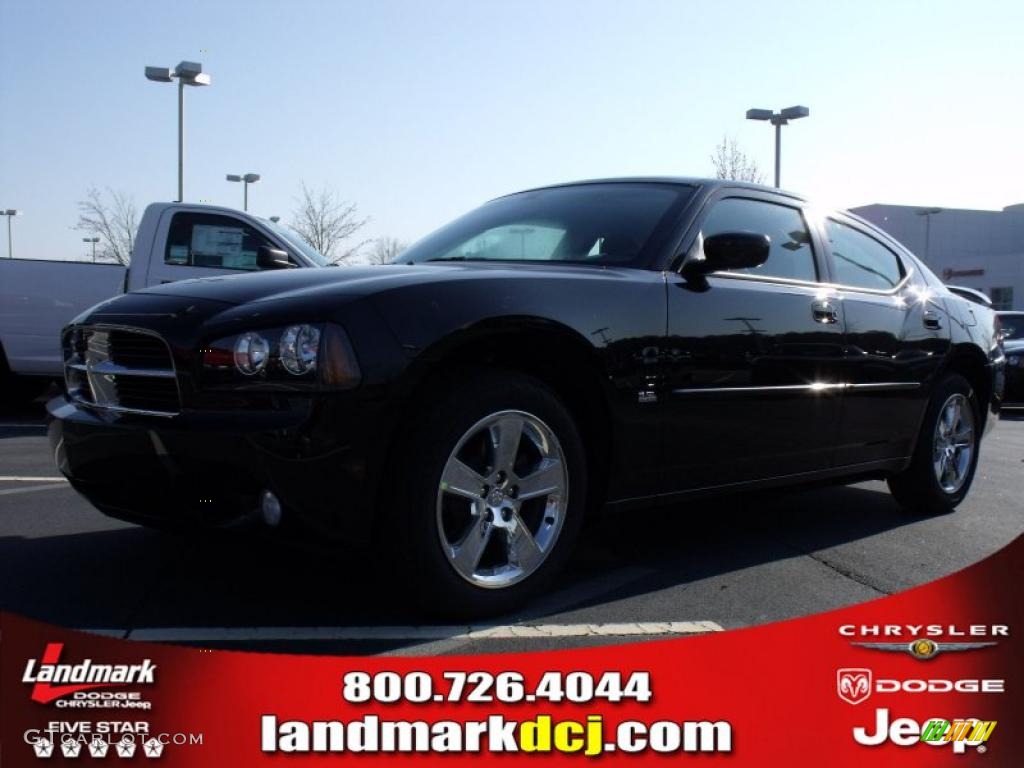 2010 Charger SXT - Brilliant Black Crystal Pearl / Dark Slate Gray photo #1