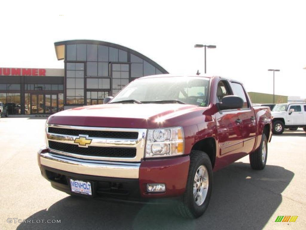 2007 Silverado 1500 LT Z71 Crew Cab 4x4 - Sport Red Metallic / Light Titanium/Ebony Black photo #8