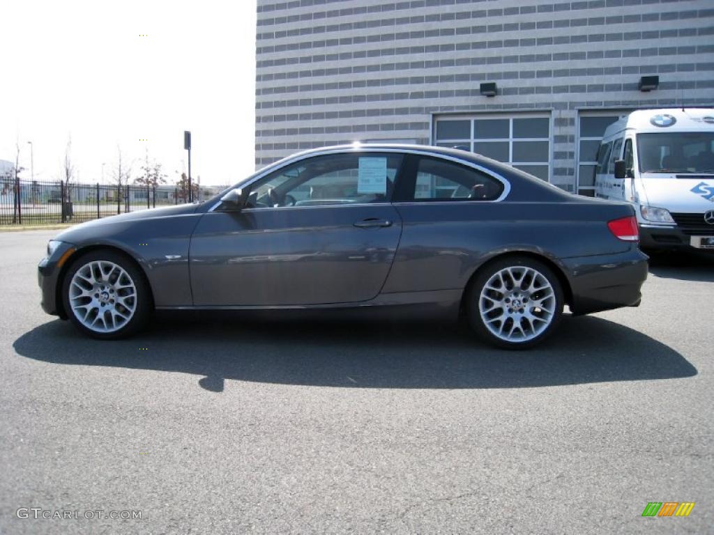 2007 3 Series 328i Coupe - Sparkling Graphite Metallic / Coral Red/Black photo #3