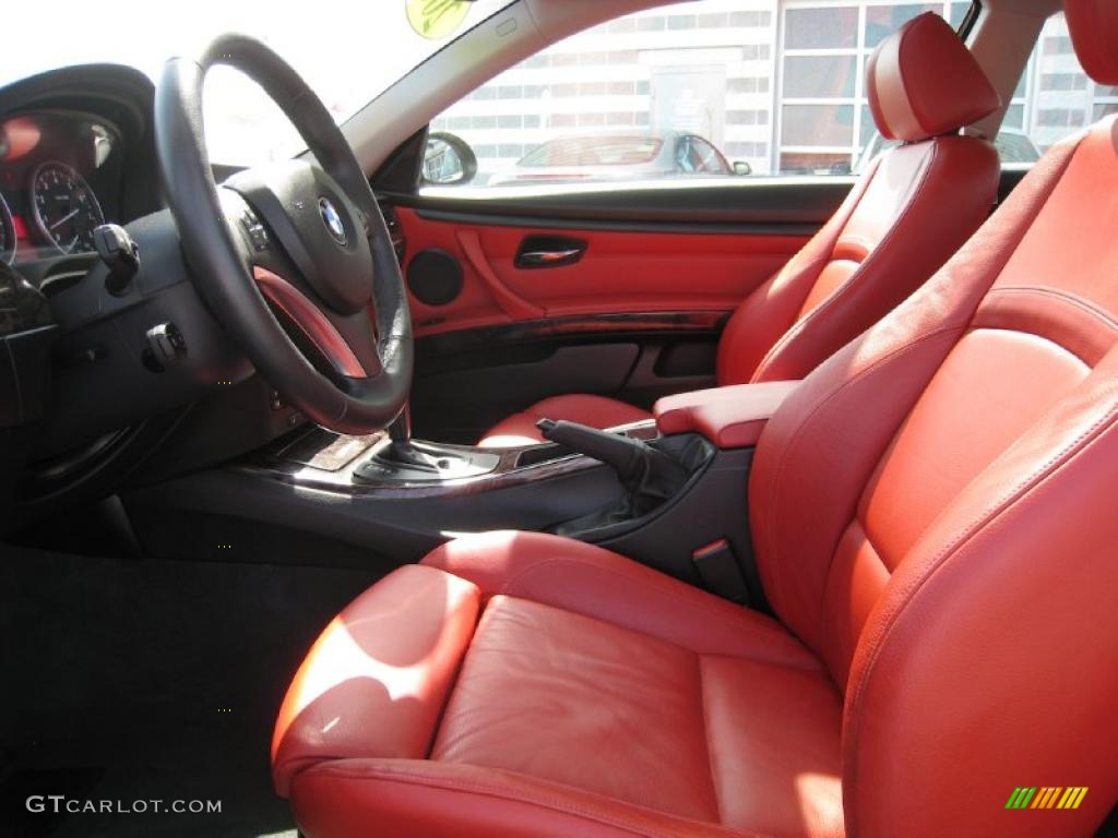 2007 3 Series 328i Coupe - Sparkling Graphite Metallic / Coral Red/Black photo #9