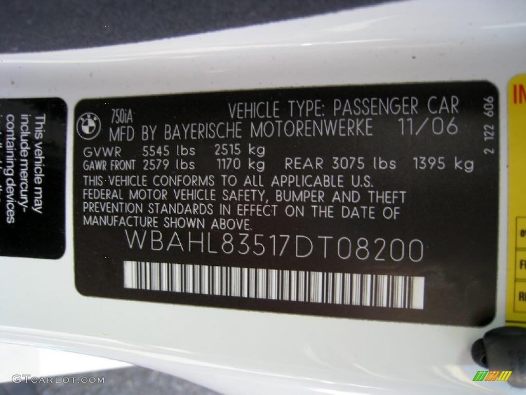 2007 7 Series 750i Sedan - Alpine White / Cream Beige photo #14
