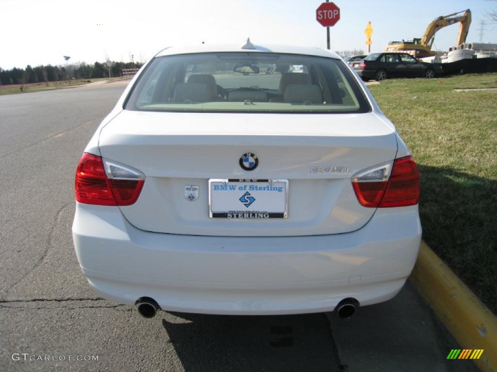 2007 3 Series 335i Sedan - Alpine White / Beige photo #5