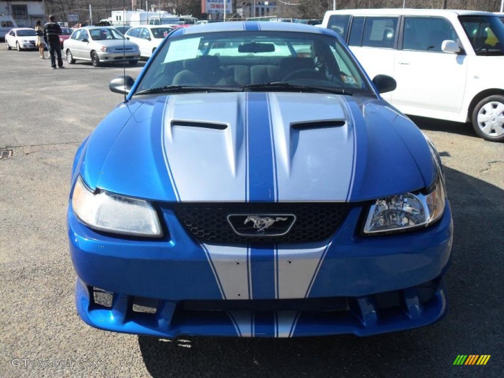 2000 Mustang V6 Coupe - Bright Atlantic Blue Metallic / Dark Charcoal photo #1