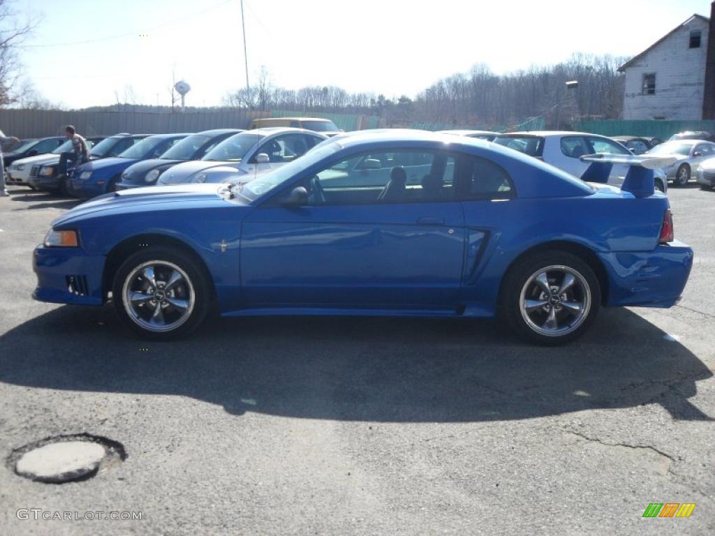 2000 Mustang V6 Coupe - Bright Atlantic Blue Metallic / Dark Charcoal photo #8