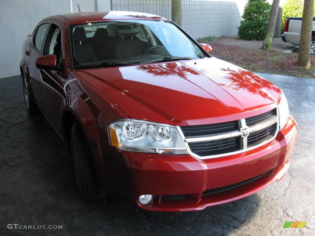 2010 Avenger R/T - Inferno Red Crystal Pearl / Dark Slate Gray photo #3