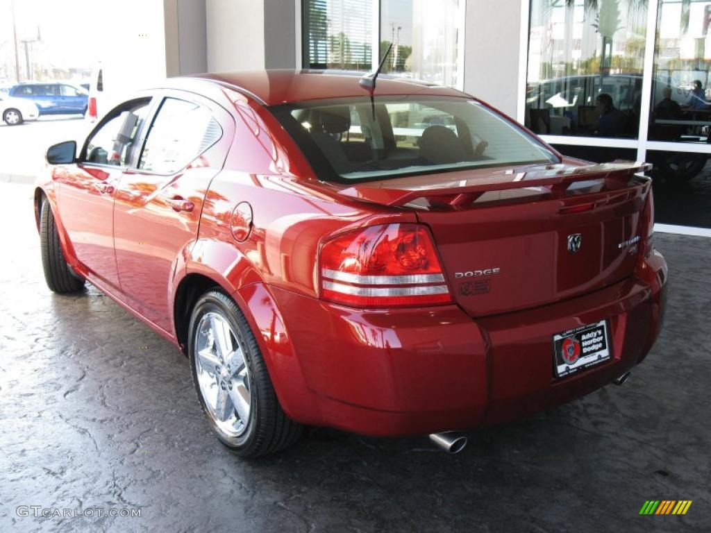 2010 Avenger R/T - Inferno Red Crystal Pearl / Dark Slate Gray photo #7