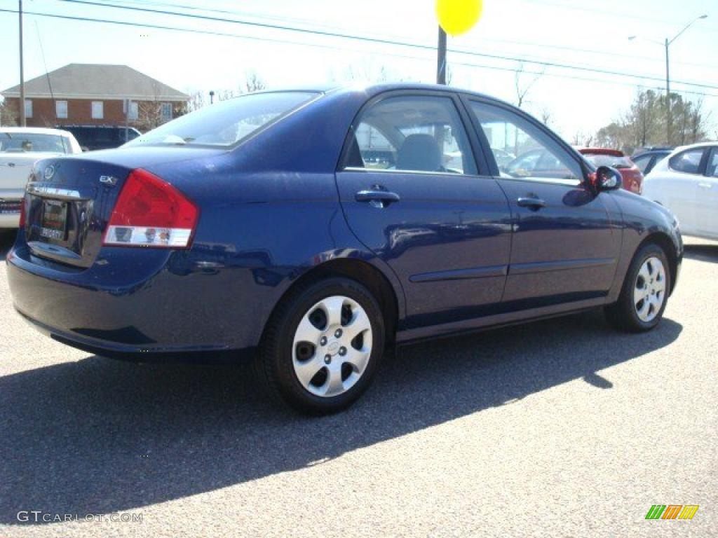 2008 Spectra EX Sedan - Deep Ocean Blue / Gray photo #5