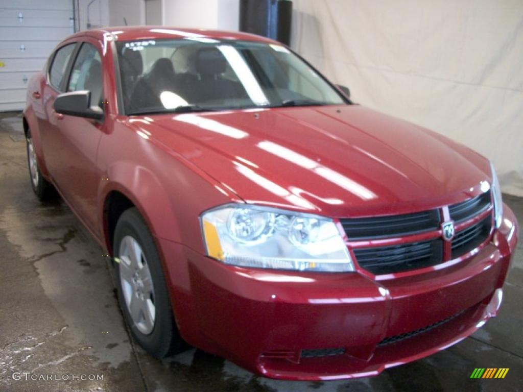 2010 Avenger SXT - Inferno Red Crystal Pearl / Dark Slate Gray photo #5