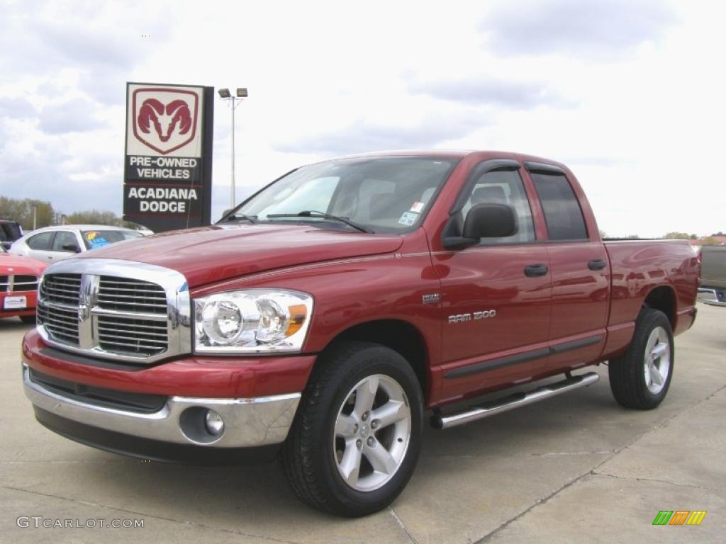 2007 Ram 1500 Big Horn Edition Quad Cab - Inferno Red Crystal Pearl / Medium Slate Gray photo #1