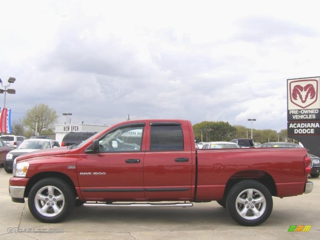 2007 Ram 1500 Big Horn Edition Quad Cab - Inferno Red Crystal Pearl / Medium Slate Gray photo #2