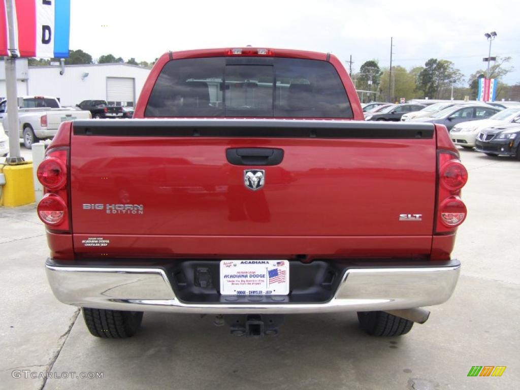 2007 Ram 1500 Big Horn Edition Quad Cab - Inferno Red Crystal Pearl / Medium Slate Gray photo #4