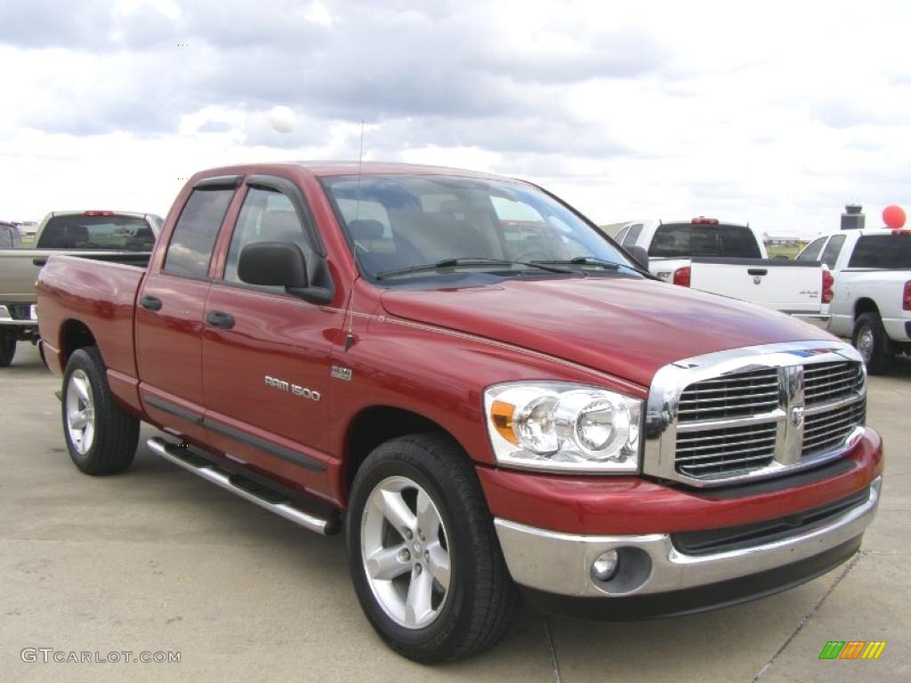 2007 Ram 1500 Big Horn Edition Quad Cab - Inferno Red Crystal Pearl / Medium Slate Gray photo #7