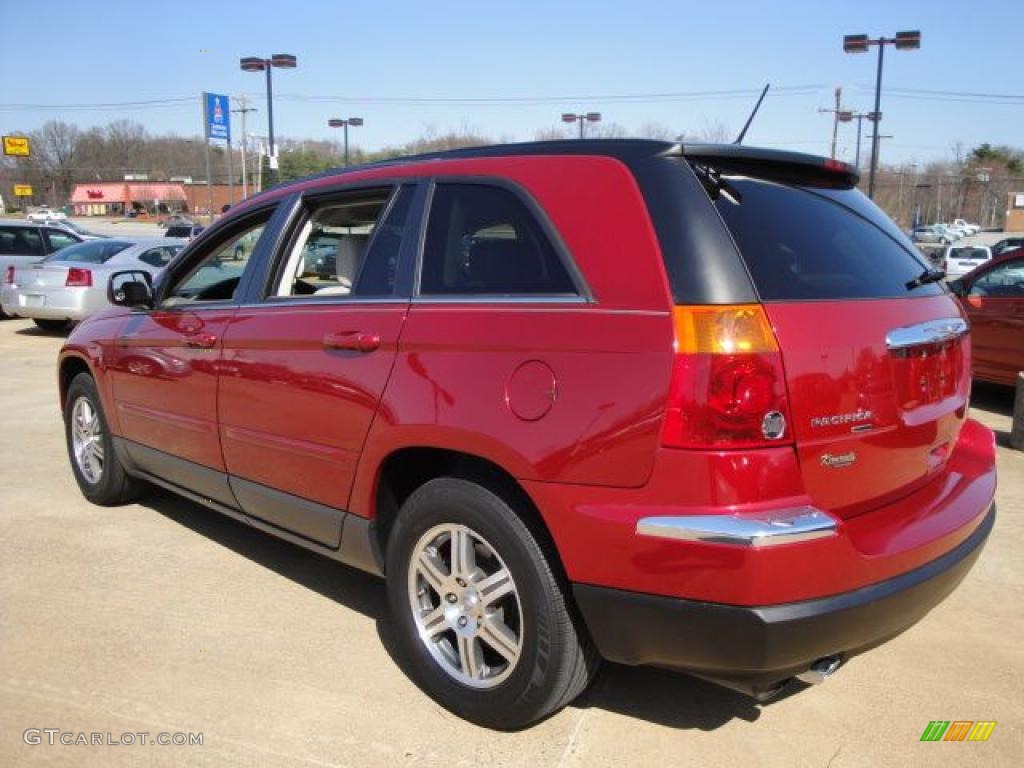 2007 Pacifica Touring - Inferno Red Crystal Pearl / Dark Khaki/Light Graystone photo #5