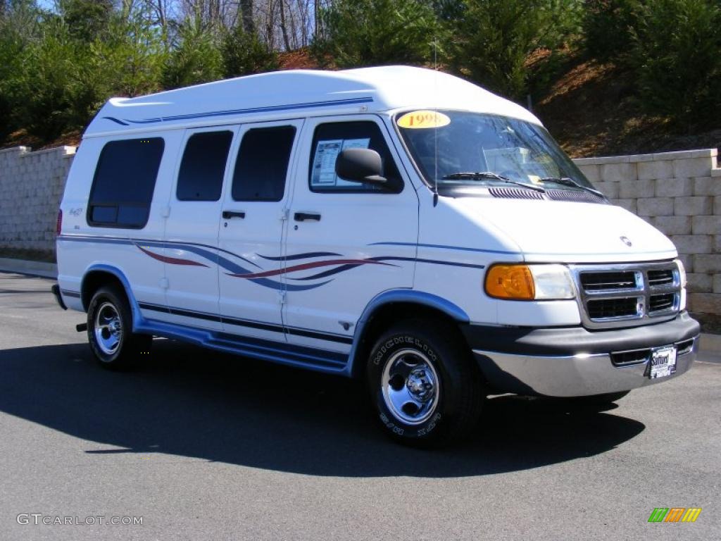 1998 Ram Van 1500 Passenger Conversion - White / Blue photo #3