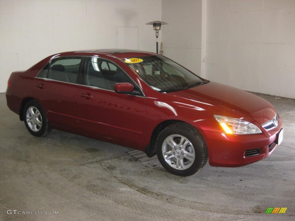 2007 Accord EX Sedan - Moroccan Red Pearl / Gray photo #3