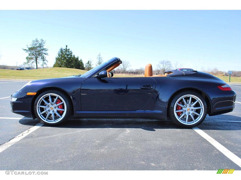 2008 911 Carrera 4S Cabriolet - Midnight Blue Metallic / Natural Brown photo #4