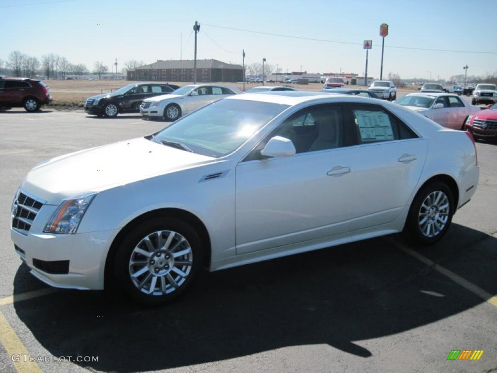 2010 CTS 3.0 Sedan - White Diamond Tricoat / Cashmere/Cocoa photo #1