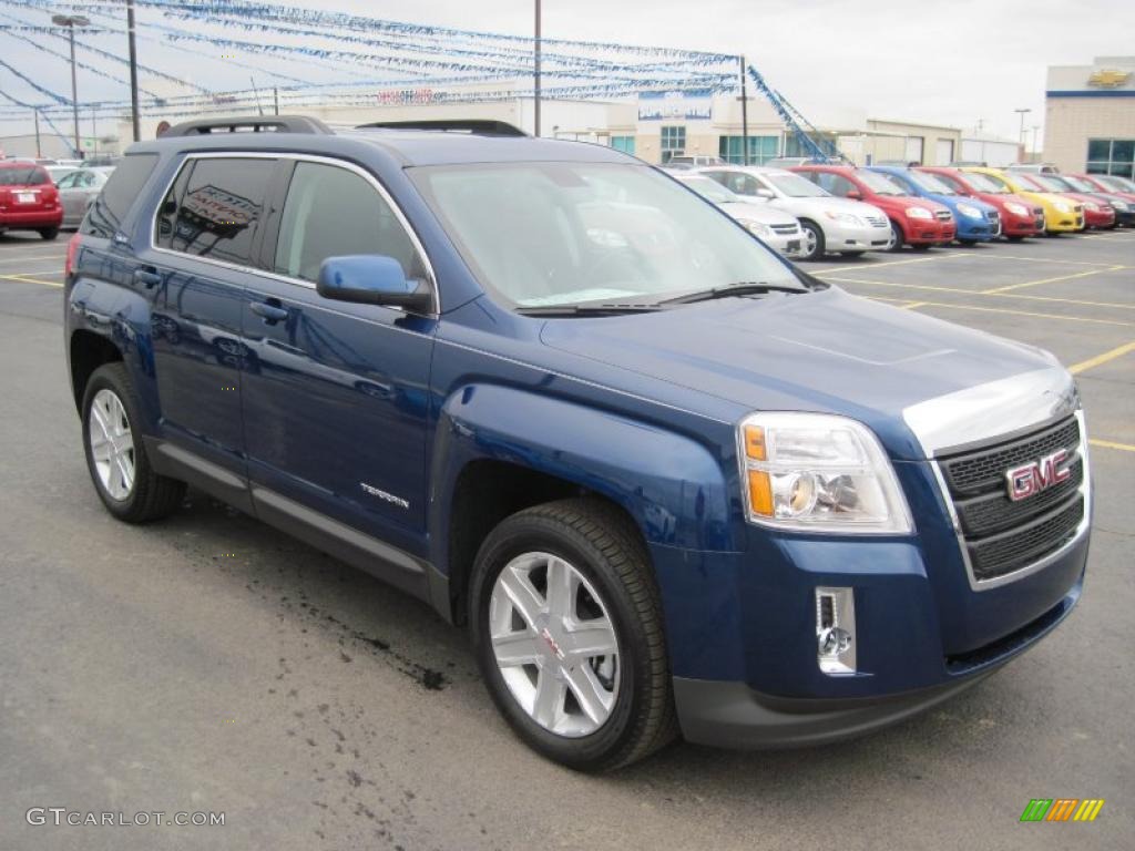 2010 Terrain SLE - Atlantic Blue Metallic / Light Titanium photo #3