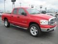 2007 Flame Red Dodge Ram 1500 Big Horn Edition Quad Cab 4x4  photo #3