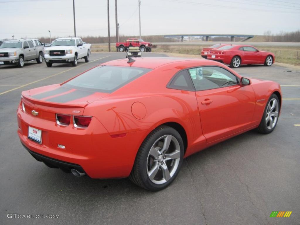 2010 Camaro SS/RS Coupe - Inferno Orange Metallic / Black photo #3