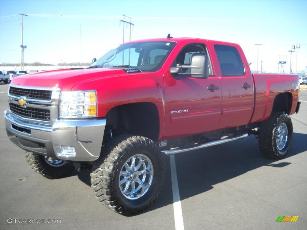 2010 Silverado 2500HD LT Crew Cab 4x4 - Victory Red / Light Titanium/Ebony photo #1