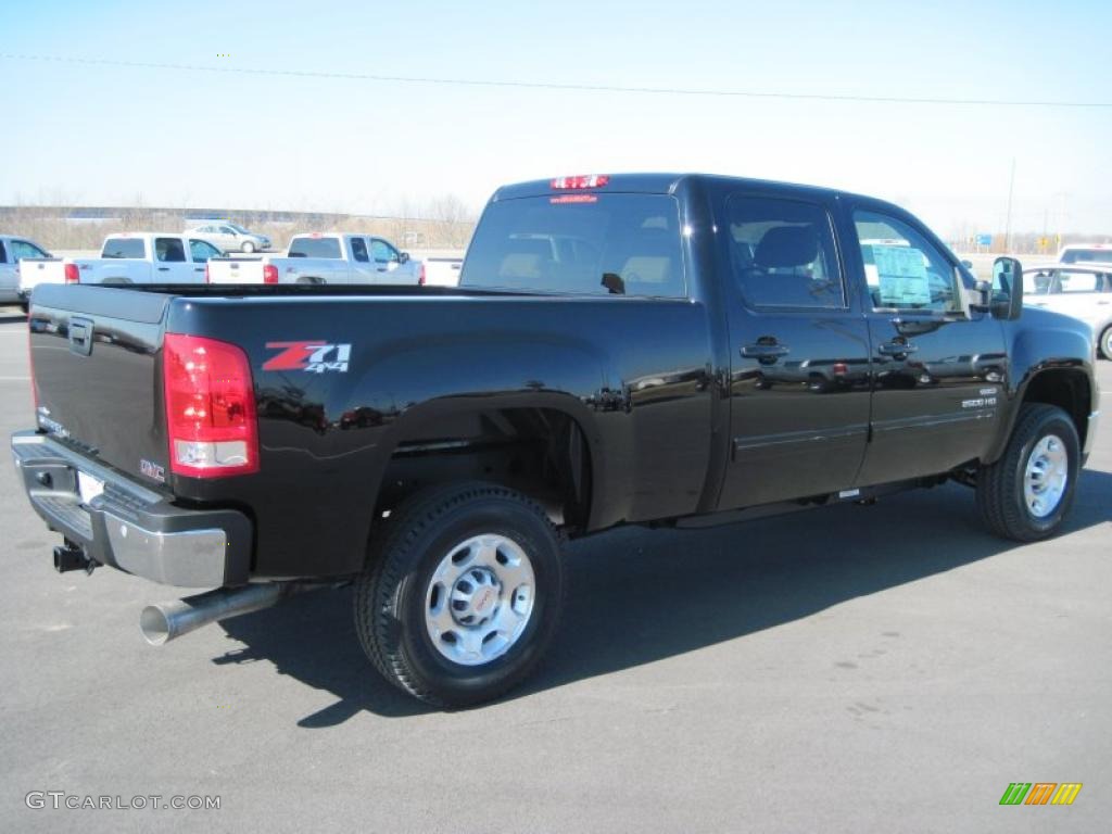 2010 Sierra 2500HD SLT Crew Cab 4x4 - Onyx Black / Light Cashmere photo #4