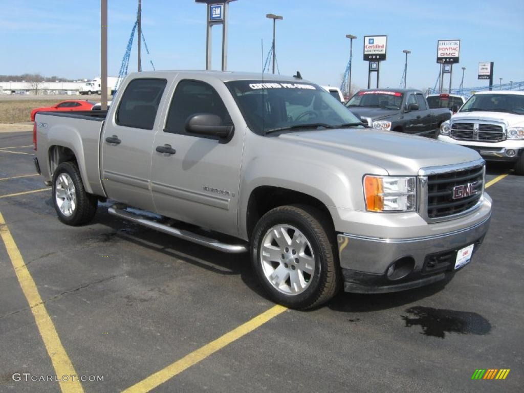 2008 Sierra 1500 SLE Crew Cab 4x4 - Silver Birch Metallic / Ebony photo #5