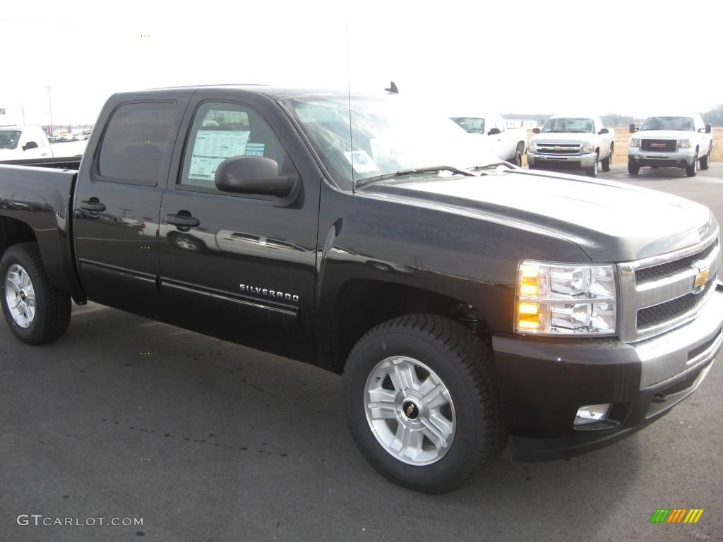 2010 Silverado 1500 LT Crew Cab 4x4 - Black Granite Metallic / Ebony photo #2